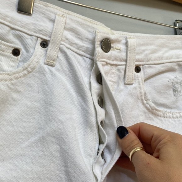 ❗️SOLD❗️Aritzia Denim Forum White Ex Boyfriend Shorts Size 25 - Picture 8 of 13